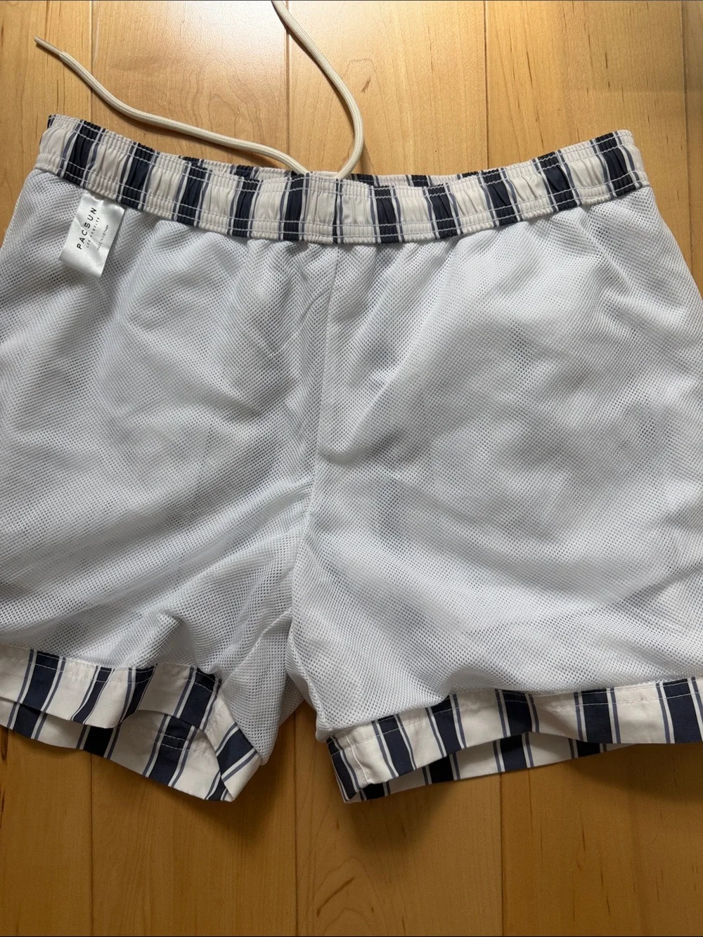 PacSun Men’s Navy & White Vertical Stripe Swim Shorts